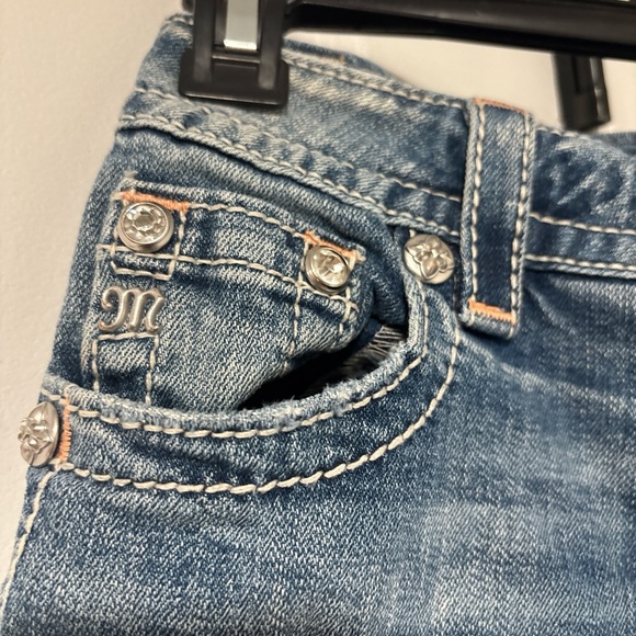 Miss Me Distressed Blue Denim Jean Shorts - Picture 2 of 7